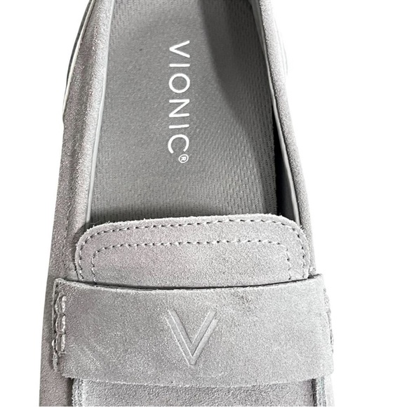 Vionic 23Walk Grey Suede Orthotic Walking Arch Support Comfort Loafer NWOT - Picture 6 of 12